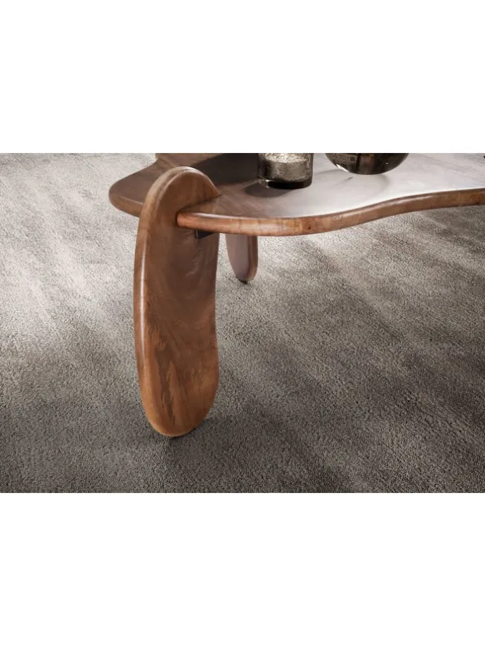 Couchtisch 78x78x39,5 cm Mango Massivholz Walnussfarben Sofatisch