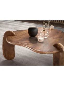 Couchtisch 78x78x39,5 cm Mango Massivholz Walnussfarben Sofatisch