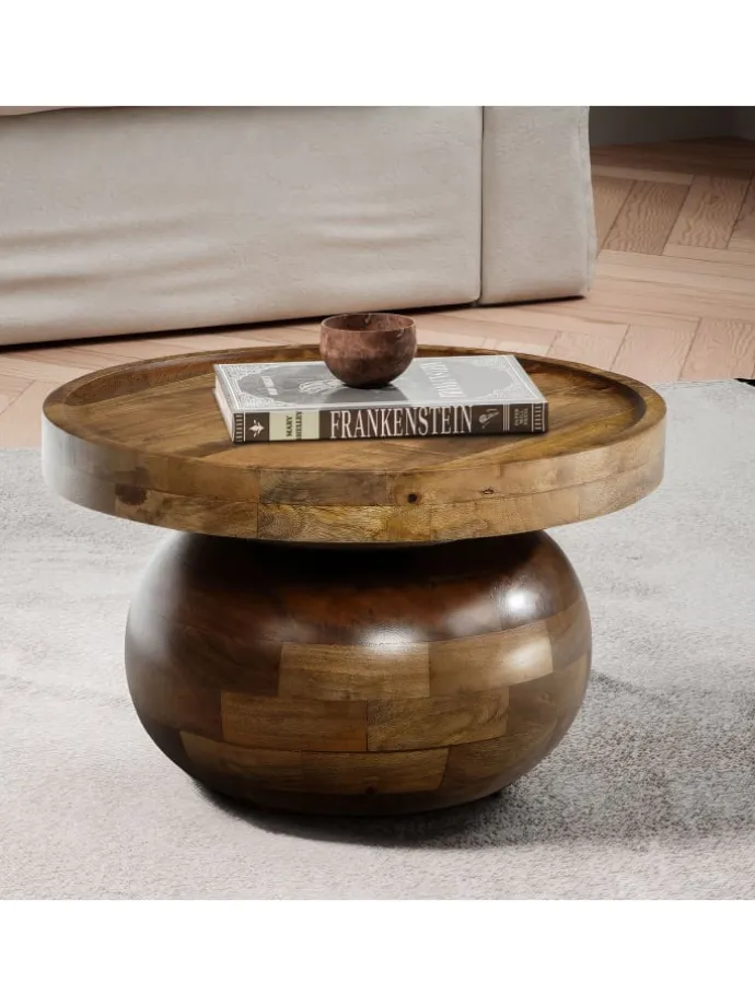 Couchtisch 50x50x30,5 cm Massivholz Walnussfarben Sofatisch