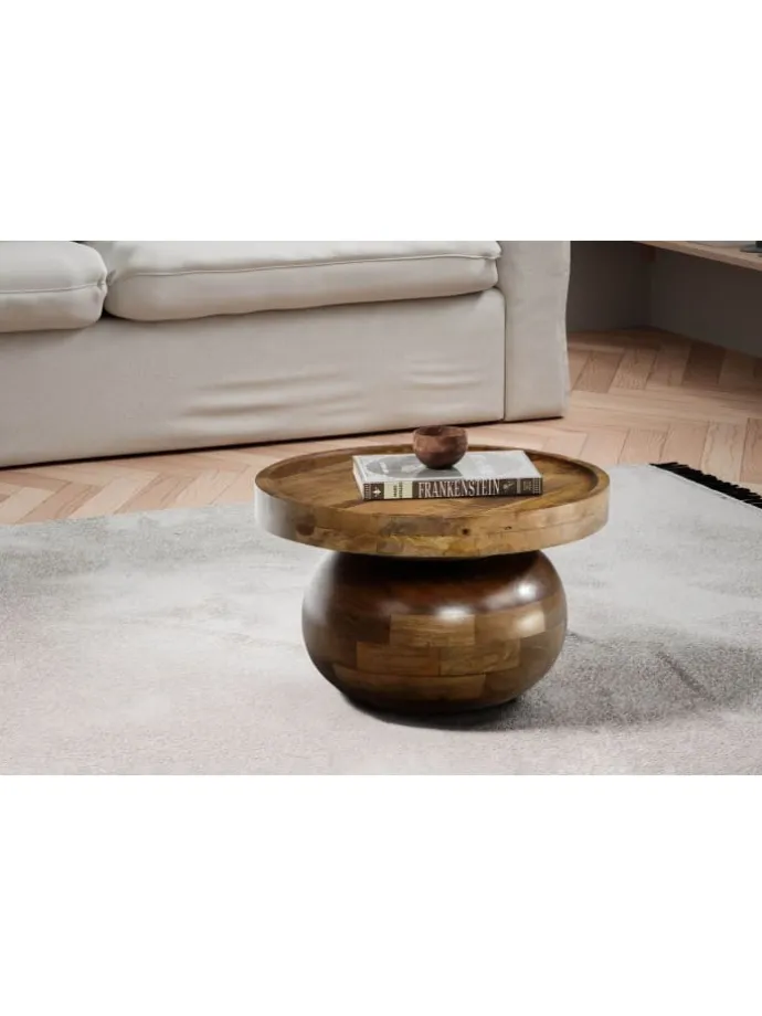 Couchtisch 50x50x30,5 cm Massivholz Walnussfarben Sofatisch