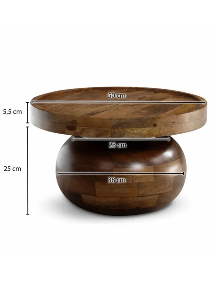 Couchtisch 50x50x30,5 cm Massivholz Walnussfarben Sofatisch