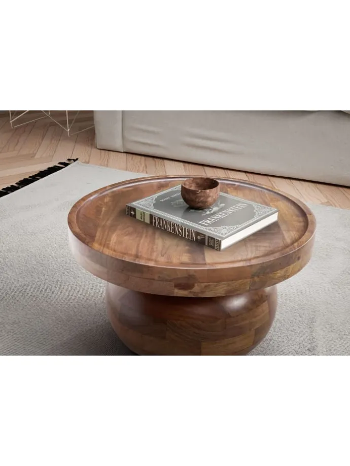 Couchtisch 50x50x30,5 cm Massivholz Walnussfarben Sofatisch