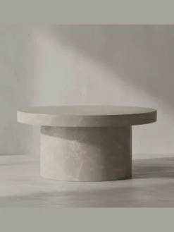 Couchtisch 60x60x30 cm Sandfarben Sofatisch in Stein-Optik Modern, in Beige