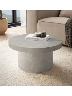 Couchtisch 60x60x30 cm Sandfarben Sofatisch in Stein-Optik Modern, in Beige