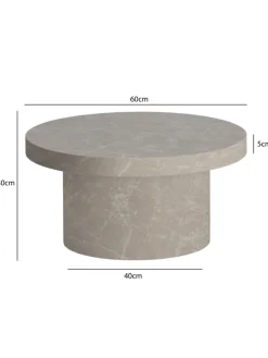 Couchtisch 60x60x30 cm Sandfarben Sofatisch in Stein-Optik Modern, in Beige