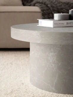 Couchtisch 60x60x30 cm Sandfarben Sofatisch in Stein-Optik Modern, in Beige