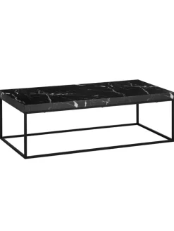 Couchtisch 120x60x38 cm Sofatisch in Marmor-Optik Modern, in Schwarz