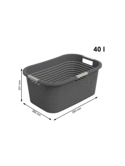 Country Set 2tlg. bestehend aus Korb 40l und Sammler 55l mit Deckel in Anthrazit