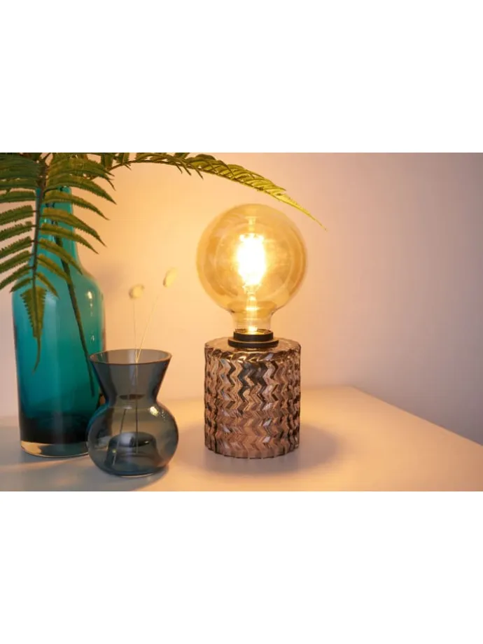 Crystal Smoke Tischleuchte max20W E27 Rauchglas