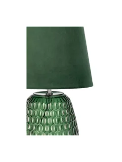 Crystal Velours Tischleuchte max40W E14 Grün 230V Glas/Stoff