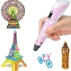3D Drucker Stift Set Rosa für Kinder Erwachsene mit 3 Farben 1.75mm