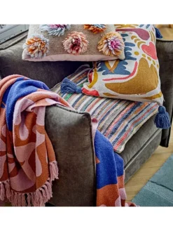 Decke ATLE Braun Blau 160x130 cm