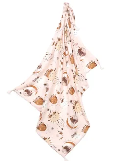 Decke "Fringe" in Rosa/ Bunt