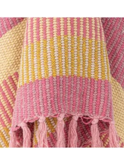 Decke ISNEL Pink Gelb Gestreift 160x130 cm