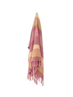 Decke ISNEL Pink Gelb Gestreift 160x130 cm