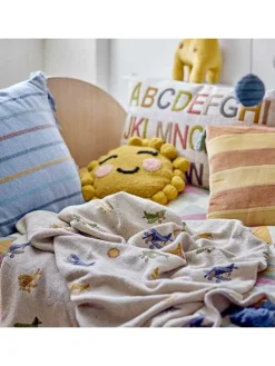 Decke PLANE Natur mit Flugzeugen und Blauen Quasten 160x130 cm