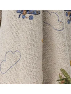 Decke PLANE Natur mit Flugzeugen und Blauen Quasten 160x130 cm