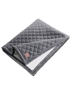 Decke "Velvet" in Grau - (L)100 x (B)75 cm