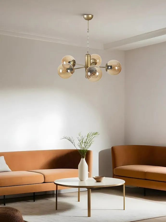 Deckenleuchte "Bankok" in Gold - (B)45 x (H)70 cm