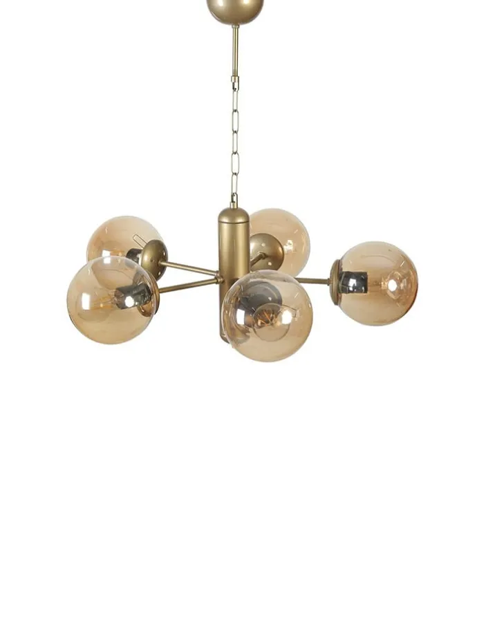 Deckenleuchte "Bankok" in Gold - (B)45 x (H)70 cm