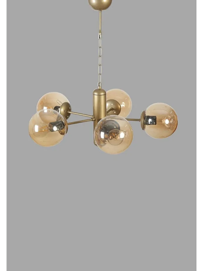 Deckenleuchte "Bankok" in Gold - (B)45 x (H)70 cm