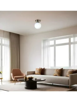 Deckenleuchte in Weiß/ Silber - (B)15 x (H)20 cm