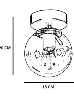 Deckenleuchte in Weiß/ Silber - (B)15 x (H)20 cm