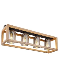 Deckenleuchte ''Pettey'' in Hellbraun - (B)74,5 x (H)20 x (T)22,5 cm