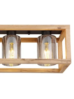 Deckenleuchte ''Pettey'' in Hellbraun - (B)74,5 x (H)20 x (T)22,5 cm