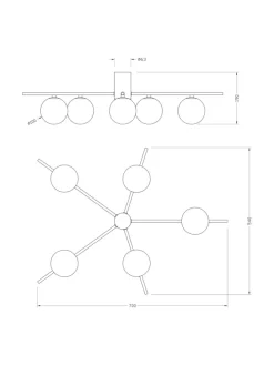 Deckenleuchte REI in Gold