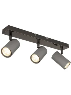 Deckenleuchte "Robby" in Schwarz/ Grau - (B)41 x (H)12 x (T)10 cm