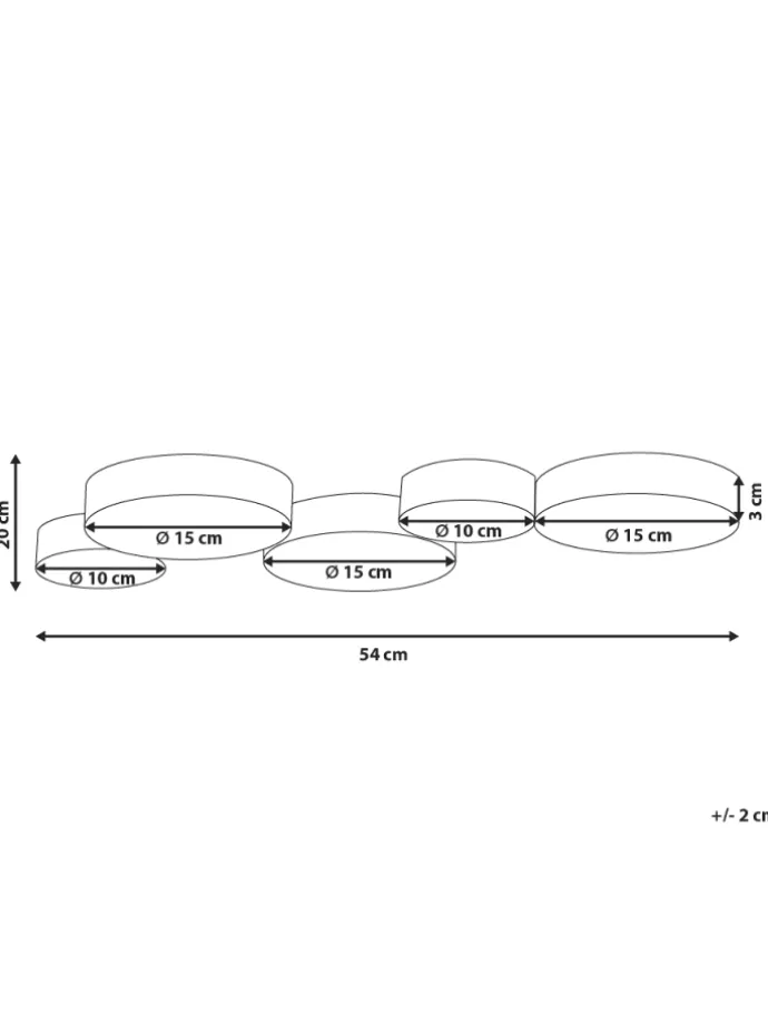 Deckenleuchten LUGA in Gold - (W) 54 x (H) 3 x (L) 20 cm