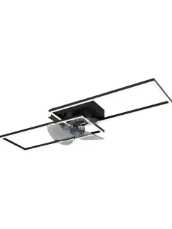 Deckenventilator "Tatiana" in Schwarz - (B)90 x (H)15 x (T)30 cm
