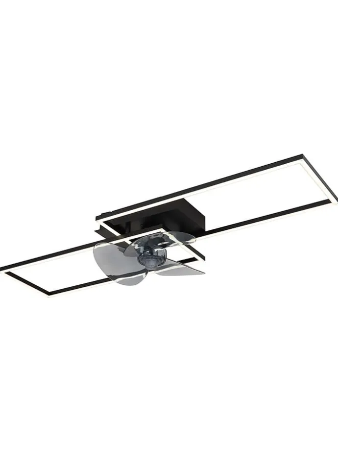 Deckenventilator "Tatiana" in Schwarz - (B)90 x (H)15 x (T)30 cm