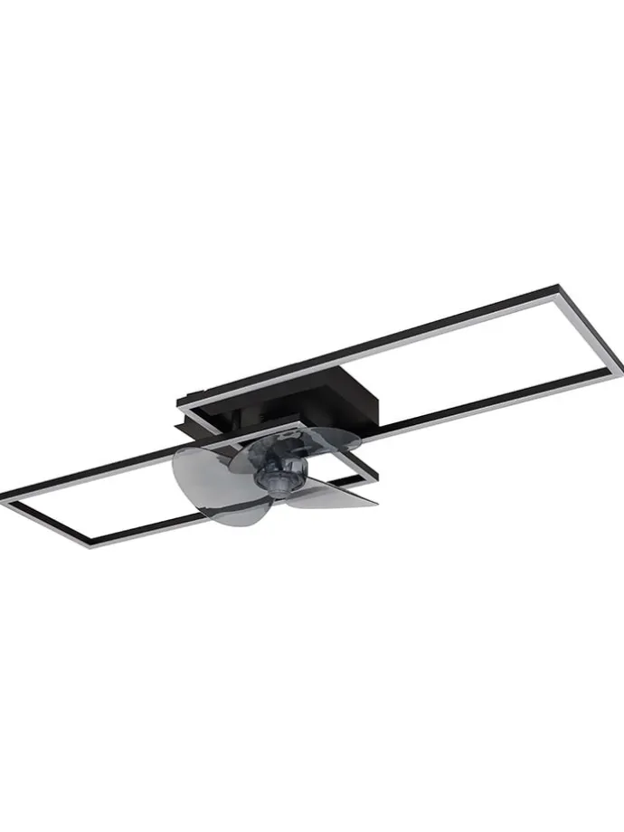 Deckenventilator "Tatiana" in Schwarz - (B)90 x (H)15 x (T)30 cm
