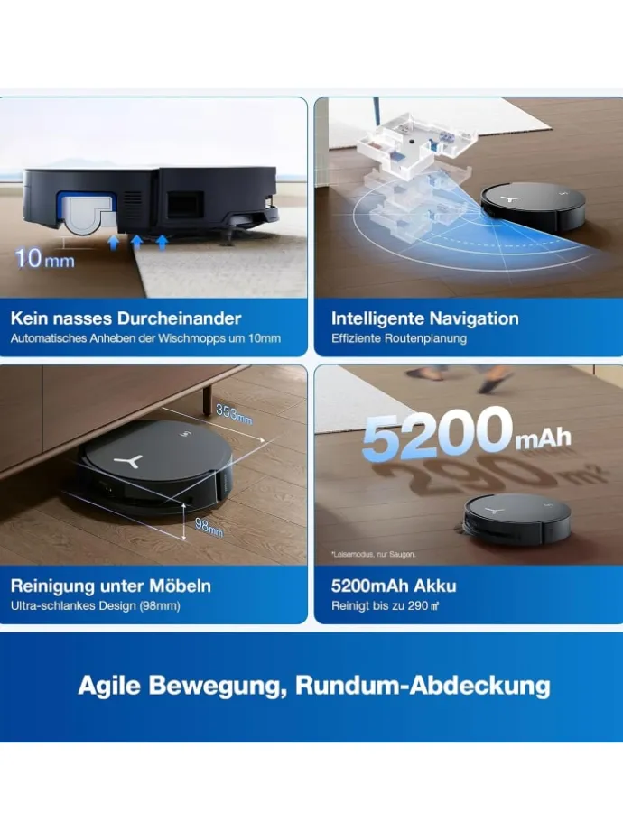 DEEBOT X8 OMNI BLACK EU Saugroboter in Schwarz