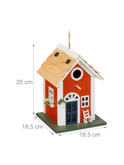 Deko Vogelhaus in Bunt - (B)18,5 x (H)25 x (T)18,5 cm