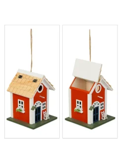 Deko Vogelhaus in Bunt - (B)18,5 x (H)25 x (T)18,5 cm