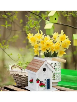 Deko Vogelhaus in Bunt - (B)18 x (H)23,5 x (T)18 cm