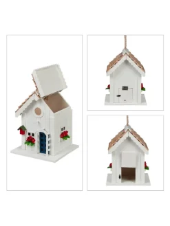 Deko Vogelhaus in Bunt - (B)18 x (H)23,5 x (T)18 cm