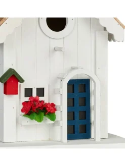 Deko Vogelhaus in Bunt - (B)18 x (H)23,5 x (T)18 cm