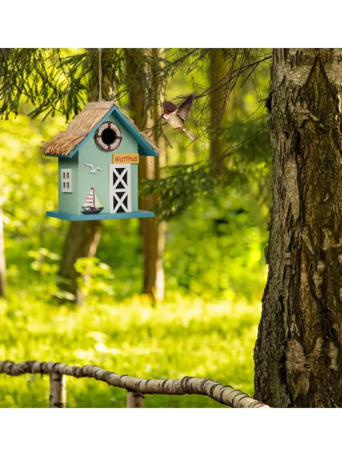 Deko Vogelhaus in Bunt - (B)19 x (H)24,5 x (T)13,5 cm