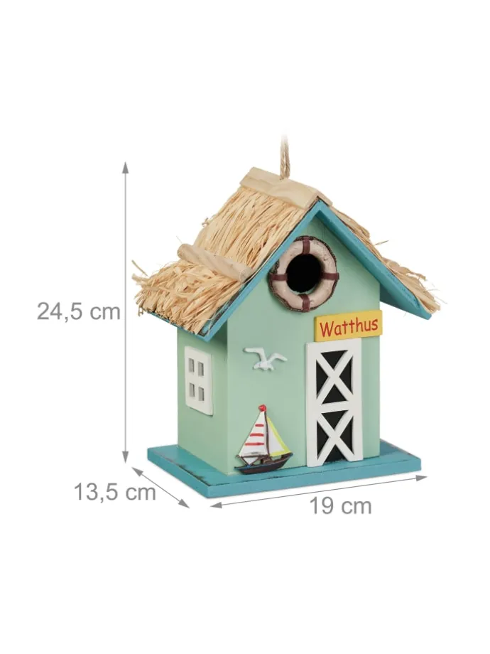 Deko Vogelhaus in Bunt - (B)19 x (H)24,5 x (T)13,5 cm