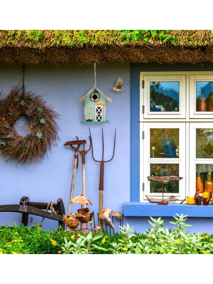 Deko Vogelhaus in Bunt - (B)19 x (H)24,5 x (T)13,5 cm