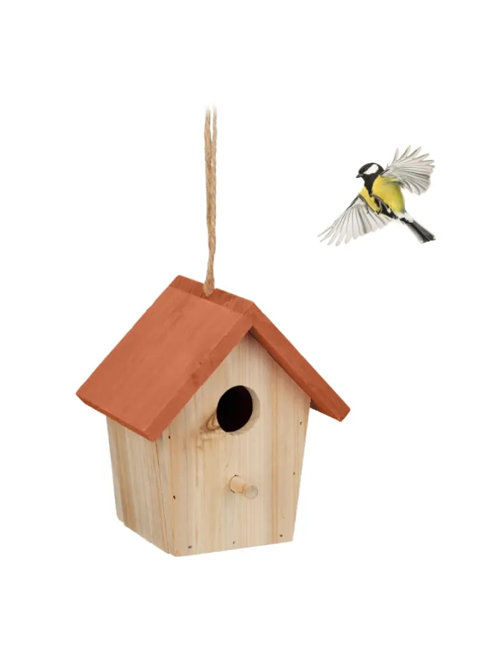 Deko Vogelhaus in Natur/ Orange