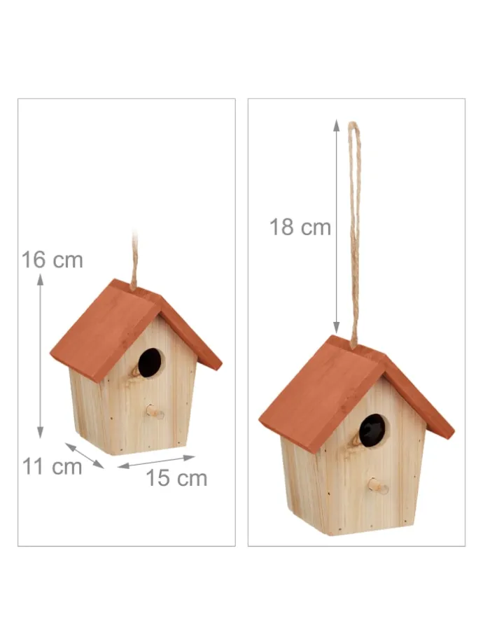 Deko Vogelhaus in Natur/ Orange