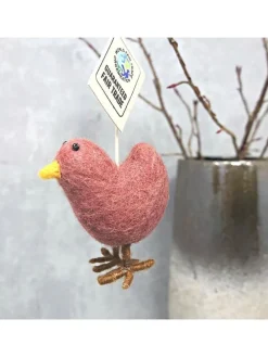 Dekoanhänger "Küken" in Pink - (B)10 x (H)8 cm