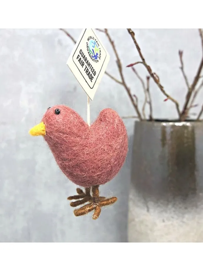 Dekoanhänger "Küken" in Pink - (B)10 x (H)8 cm