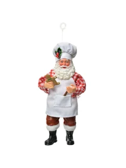 Dekoanhänger "Weihnachtsmann" in Braun/ Rot/ Weiß - (H)17 cm