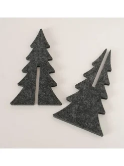 Dekoaufsteller "Felty" in Grau - (B)12 x (H)22 x (T)12 cm